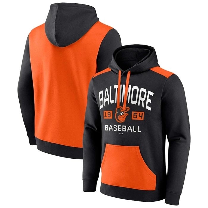 Men's Baltimore Orioles Black Orange Chip In Pullover Hoodie