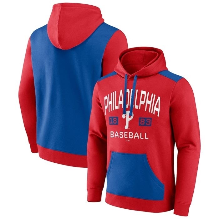 Men's Philadelphia Phillies Royal Red Chip In Pullover Hoodie