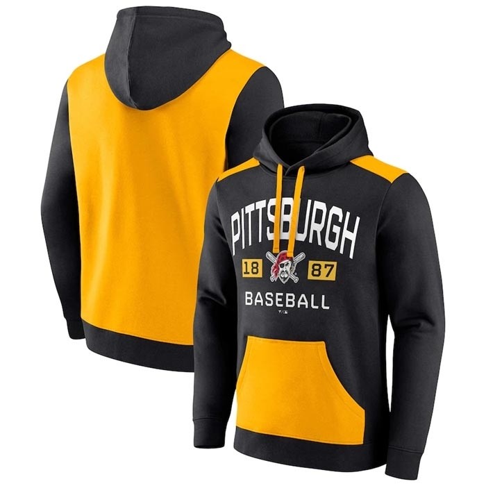 Men's Pittsburgh Pirates Black Gold Chip In Pullover Hoodie