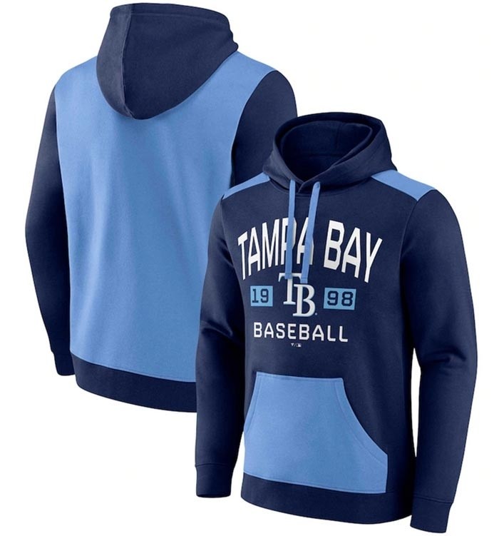 Men's Tampa Bay Rays Navy Light BlueChip In Pullover Hoodie