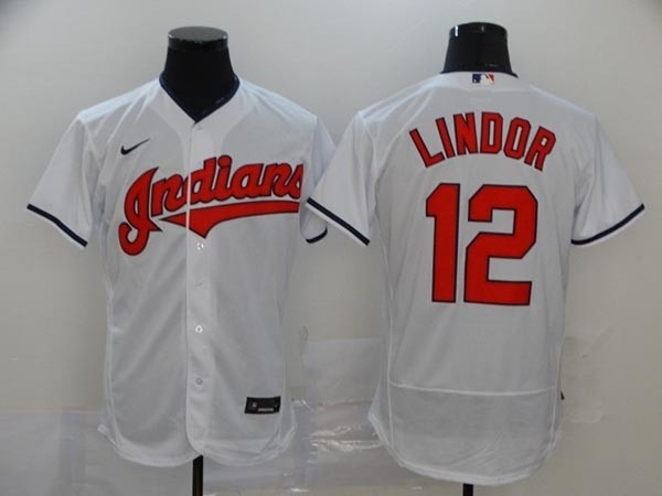 MLB Cleveland Indians #12 Francisco Lindor White 2020 Nike Flexbase Jersey