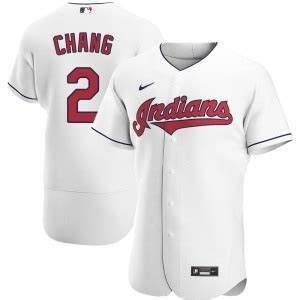 Men's Cleveland Indians #2 Yu Chang Nike White Home 2020 Authentic Team MLB Jersey