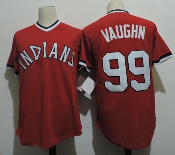 Men's Throwback Cleveland Indians #99 Rick Vaughn Red Movie Baseball Jersey