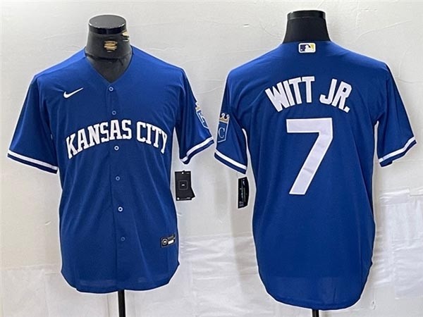 Men's Kansas City Royals #7 Bobby Witt Jr. Royal Blue Limited Jersey