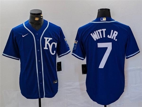 Men's Kansas City Royals #7 Bobby Witt Jr. Blue Limited Jersey