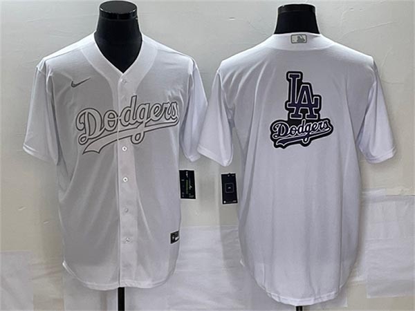 Men's Los Angeles Dodgers Big LA Logo In Back Weekend Stitched Baseball Jersey