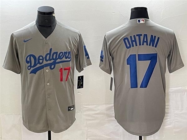 Men's Los Angeles Dodgers #17 Shohei Ohtani Alternate Gray Limited Jersey