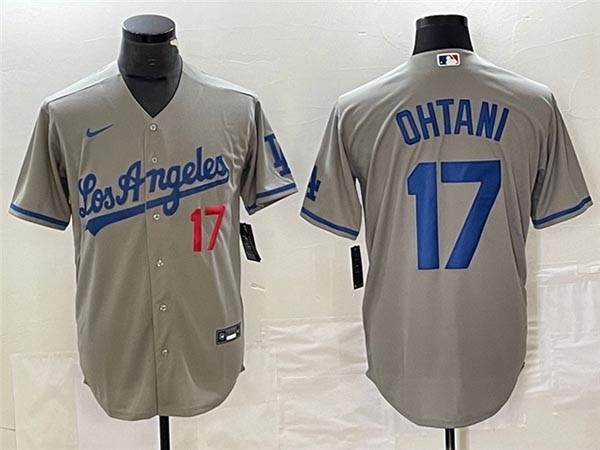 Men's Los Angeles Dodgers #17 Shohei Ohtani Gray Limited Jersey