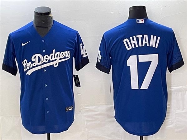 Men's Los Angeles Dodgers #17 Shohei Ohtani Royal Blue City Connect Jersey