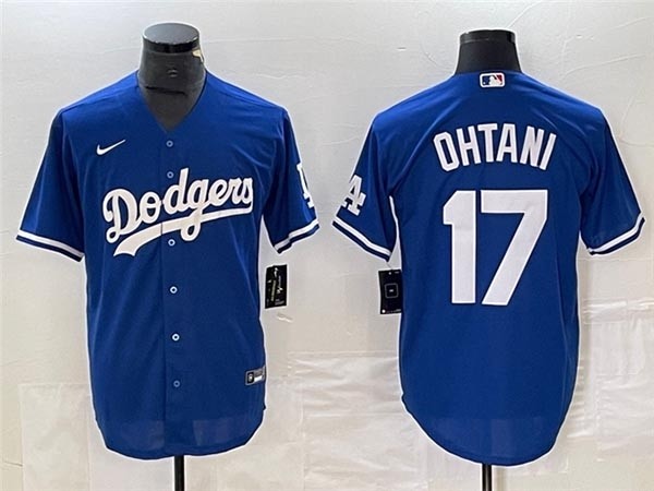 Men's Los Angeles Dodgers #17 Shohei Ohtani Royal Blue Cool Base Jersey