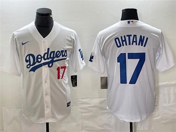 Men's Los Angeles Dodgers #17 Shohei Ohtani White Limited Jersey