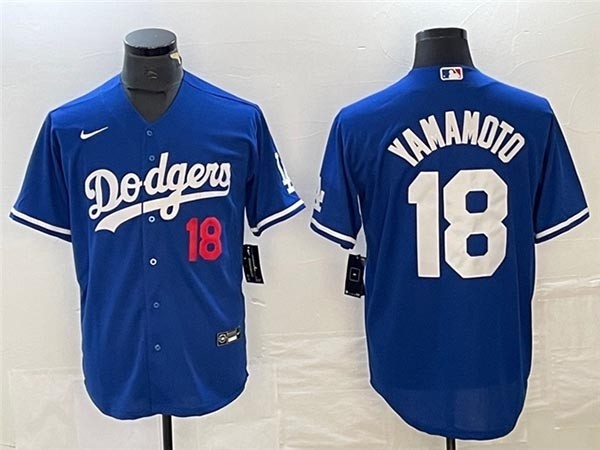 Men's Los Angeles Dodgers #18 Yoshinobu Yamamoto Royal Blue Limited Jersey