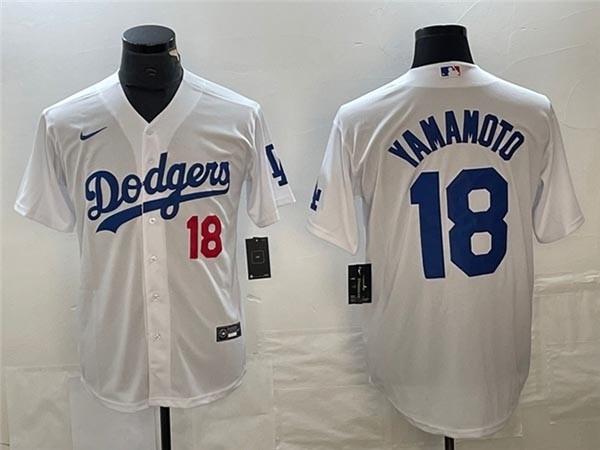 Men's Los Angeles Dodgers #18 Yoshinobu Yamamoto White Limited Jersey