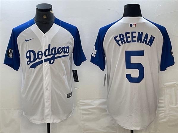 Men's Los Angeles Dodgers #5 Freddie Freeman White Fashion Jersey