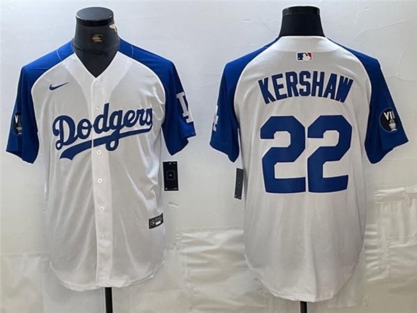 Men's Los Angeles Dodgers #22 Clayton Kershaw White Fashion Jersey