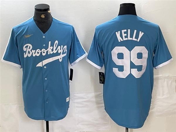 Men's Los Angeles Dodgers #99 Joe Kelly Light Blue Cooperstown Collection Jersey