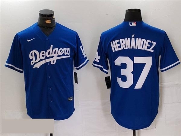 Men's Los Angeles Dodgers #37 Teoscar Hernandez Royal Blue Jersey