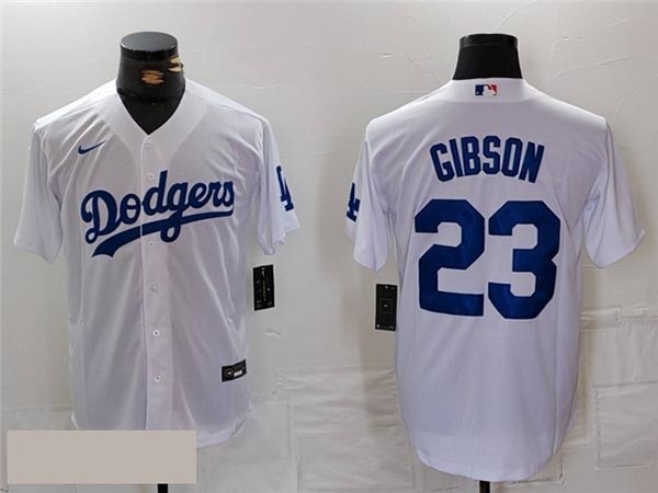 Men's Los Angeles Dodgers #23 Kirk Gibson White Jersey