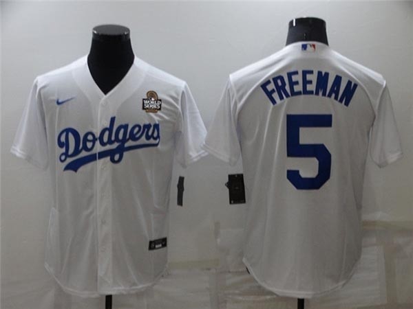 Men's Los Angeles Dodgers #5 Freddie Freeman White 2024 World Series Jersey