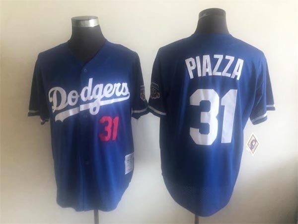 Men's Los Angeles Dodgers #31 Mike Piazza 1997 Throwback Blue Jersey