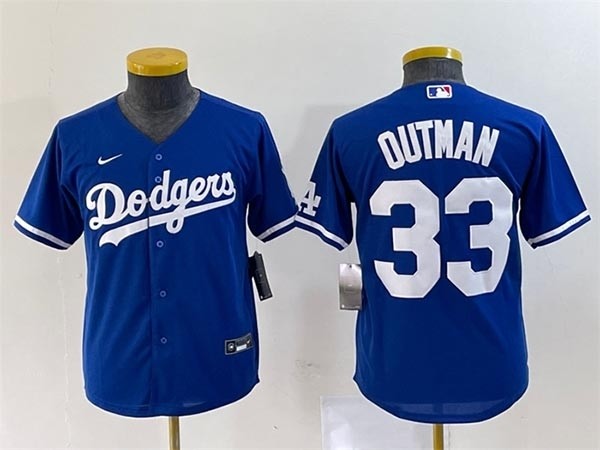 Women's Los Angeles Dodgers #33 James Outman Royal Stitched Jersey(Run Small)