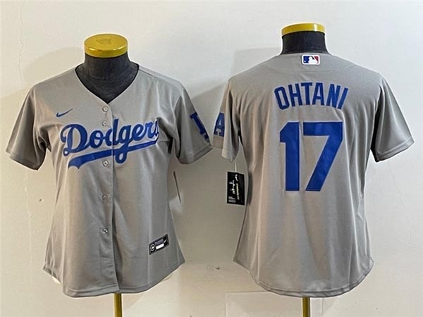 Women's Los Angeles Dodgers #17 Shohei Ohtani Alternate Gray Jersey