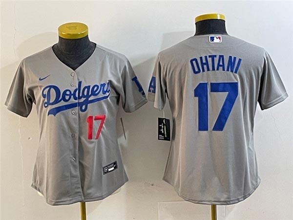 Women's Los Angeles Dodgers #17 Shohei Ohtani Alternate Gray Limited Jersey