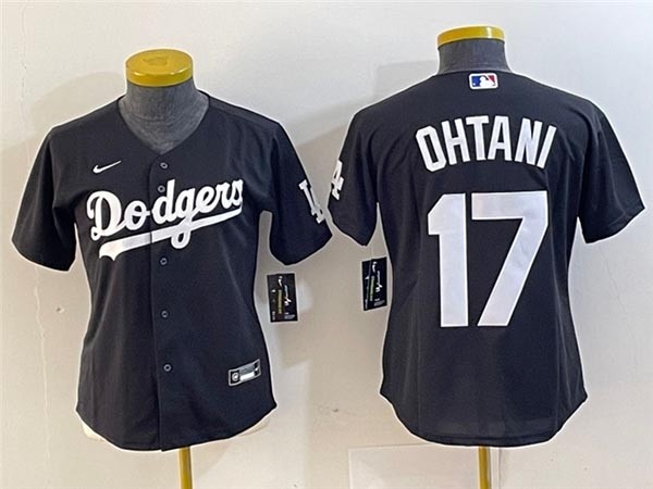 Women's Los Angeles Dodgers #17 Shohei Ohtani Black Turn Back The Clock Jersey