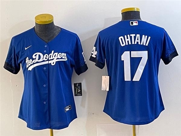 Women's Los Angeles Dodgers #17 Shohei Ohtani Royal Blue City Connect Jersey