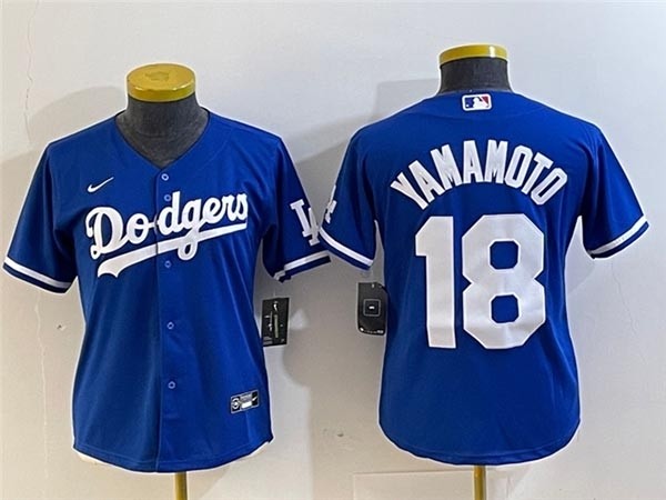 Women's Los Angeles Dodgers #18 Yoshinobu Yamamoto Royal Blue Jersey