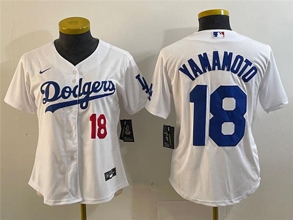 Women's Los Angeles Dodgers #18 Yoshinobu Yamamoto White Limited Jersey