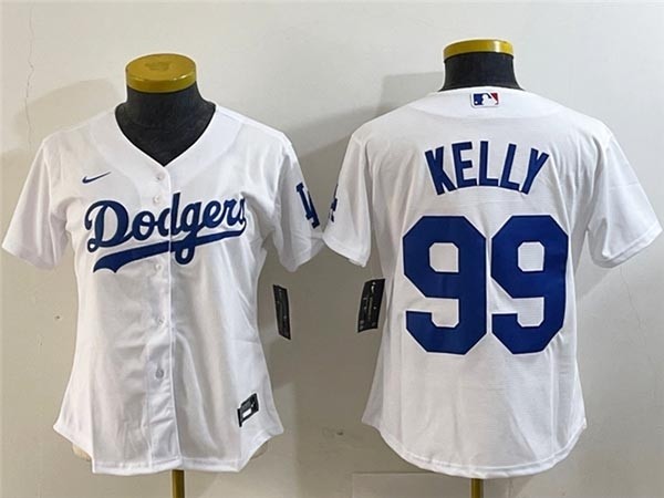 Women's Los Angeles Dodgers #99 Joe Kelly White Cool Base Jersey