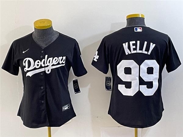 Women's Los Angeles Dodgers #99 Joe Kelly Black Turn Back The Clock Jersey