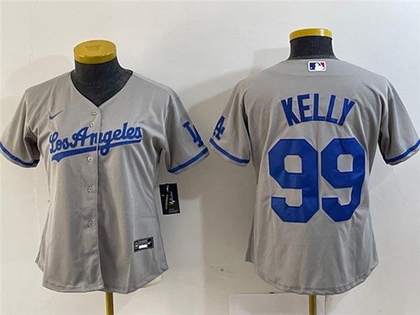 Women's Los Angeles Dodgers #99 Joe Kelly Gray Coolbase Jersey