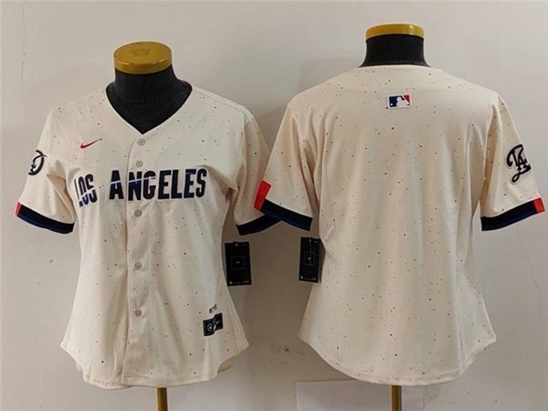 Women's Los Angeles Dodgers Blank Cream 2024 City Connect Limited Team Jersey