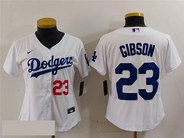 Women's Los Angeles Dodgers #23 Kirk Gibson White Limited Jersey