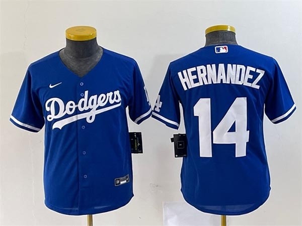 Youth Los Angeles Dodgers #14 Enrique Hernandez Royal Stitched Baseball Jersey