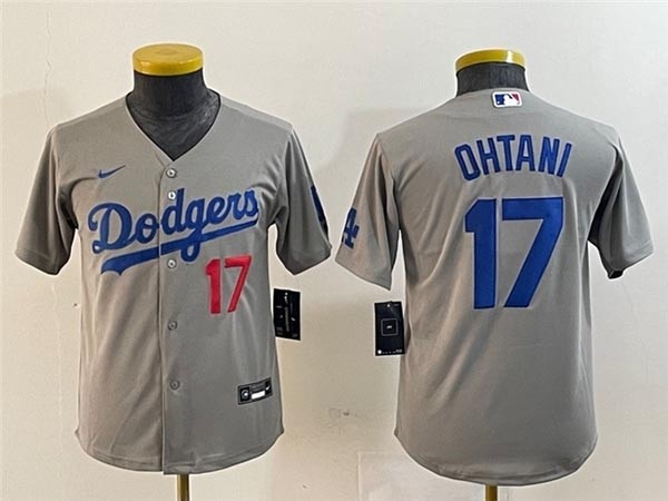 Youth Los Angeles Dodgers #17 Shohei Ohtani Alternate Gray Limited Jersey