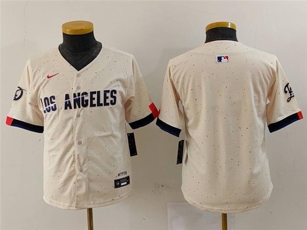 Youth Los Angeles Dodgers Blank Cream 2024 City Connect Limited Team Jersey