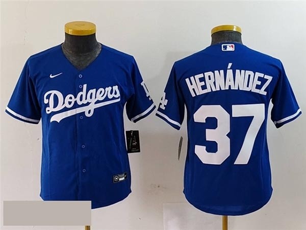 Youth Los Angeles Dodgers #37 Teoscar Hernandez Royal Blue Jersey