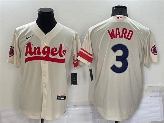 Men's Los Angeles Angels #3 Taylor Ward Cream 2022 City Connect Cool Base Jersey