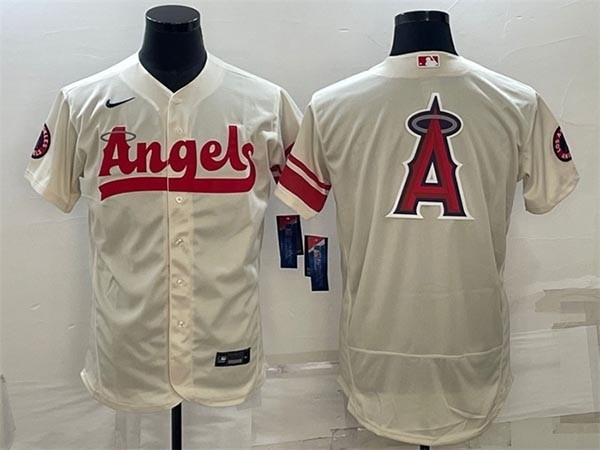 Men's Los Angeles Angels 2022 Cream City Connect Team Big Logo Flex Base Stitched Jersey