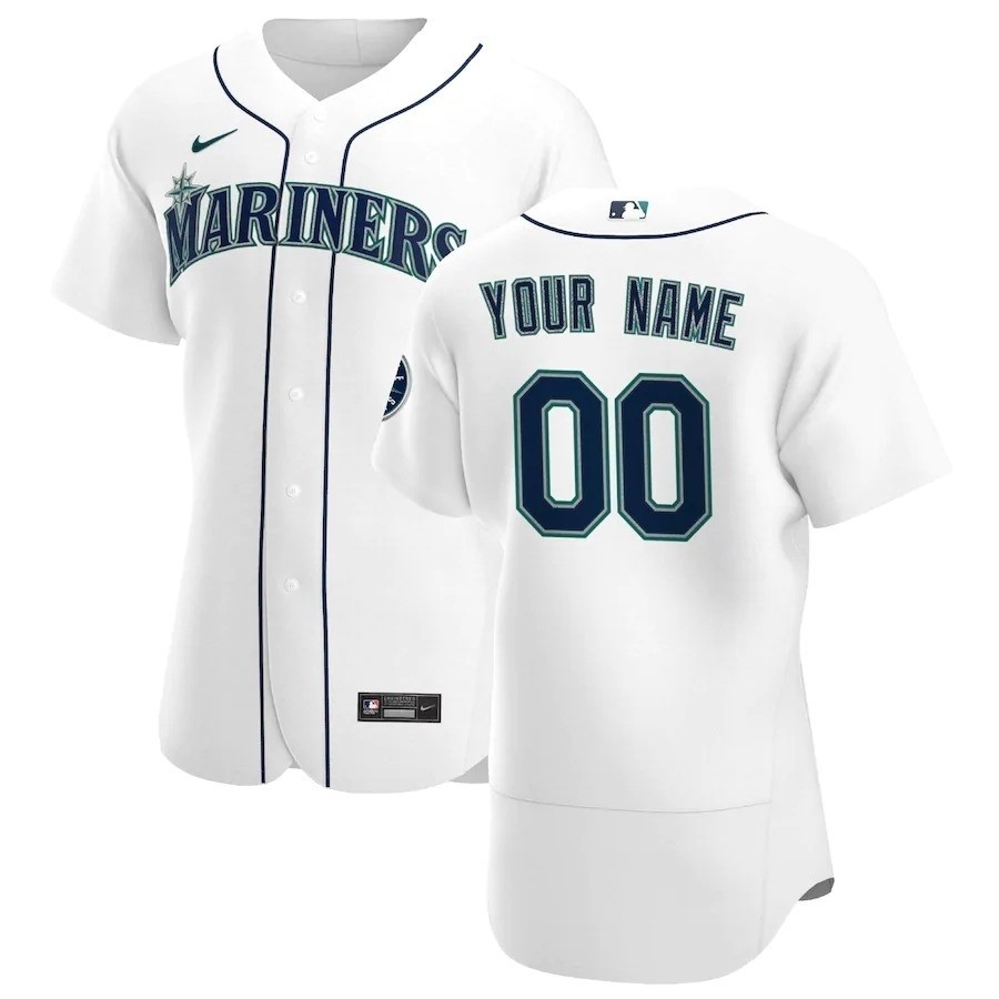 Men's Seattle Mariners Custom Nike White Home 2020 Authentic MLB Jersey (Name and number remark in comment column)