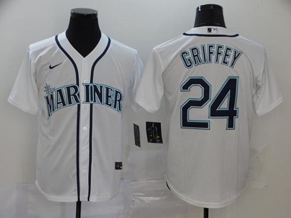 MLB Seattle Mariners #24 Ken Griffey Jr. White 2020 Nike Cool Base Jersey