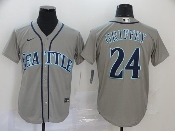 MLB Seattle Mariners #24 Ken Griffey Jr. Gray 2020 Nike Cool Base Jersey