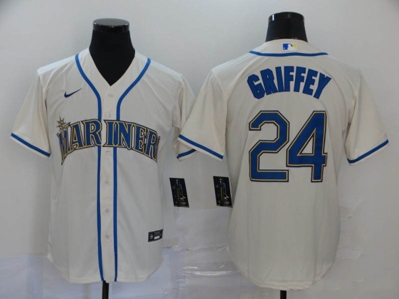 MLB Seattle Mariners #24 Ken Griffey Jr. Cream 2020 Nike Cool Base Jersey