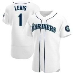 Men's Seattle Mariners #1 Kyle Lewis Nike White Home 2020 Authentic Player MLB Jersey