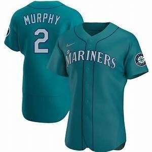 Men's Seattle Mariners #2 Tom Murphy Nike Aqua Alternate 2020 Authentic Player MLB Jersey