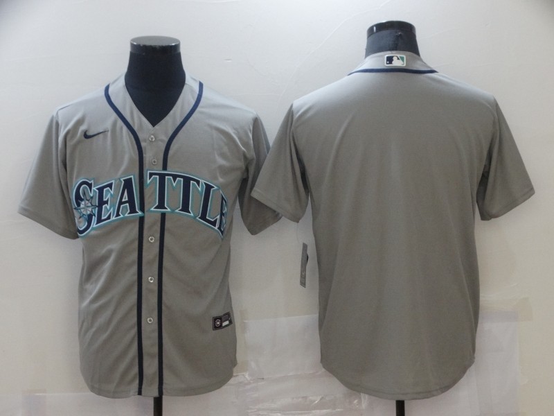 Men's Seattle Mariners Grey Stitched MLB Blank Cool Base Nike Jersey