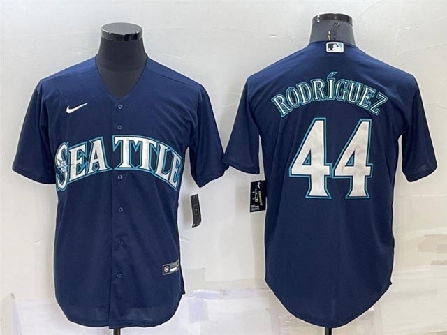 Seattle Mariners #44 Julio Rodriguez Navy Cool Base Jersey